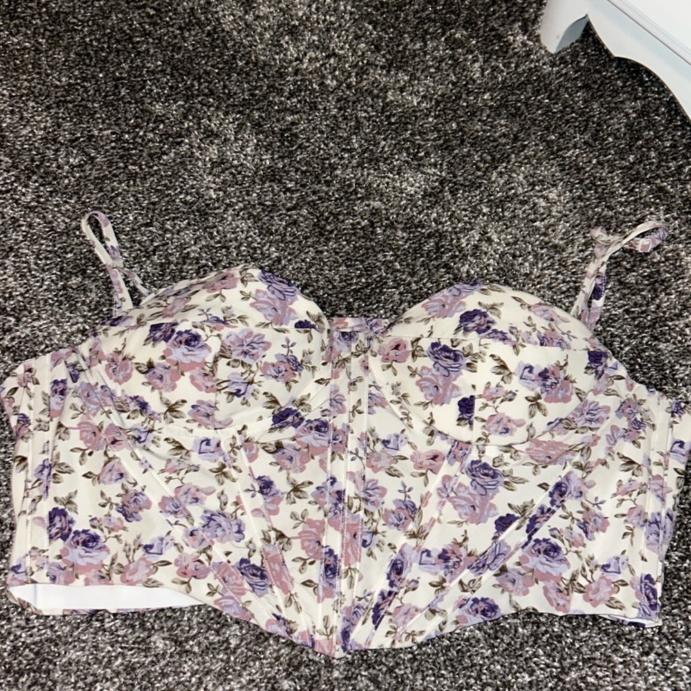 Shein floral corset top.